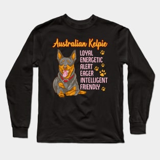 Cute Australian Kelpie Loyal & Friendly Dog Long Sleeve T-Shirt